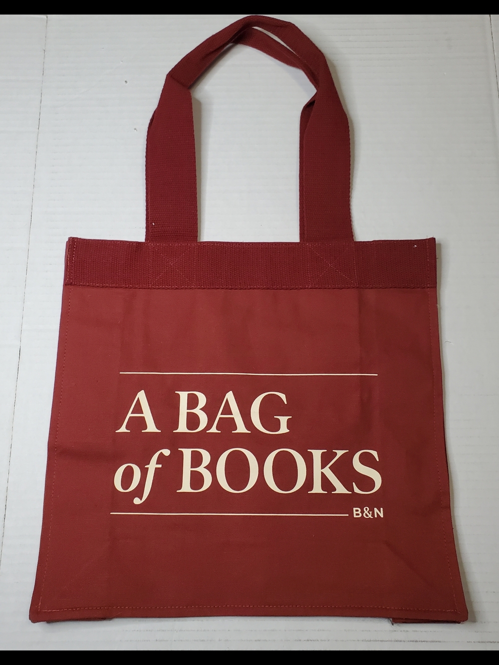 B&N 'A BAG of BOOKS' Maroon Canvas Tote